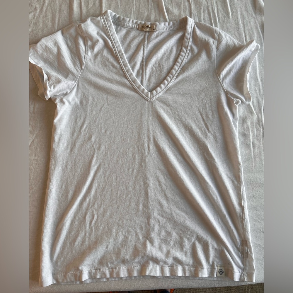Rag & Bone The Slub V neck white size small